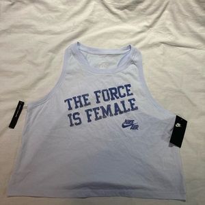Nike Air, “the force is female” tank top! Size XL, NWT!
